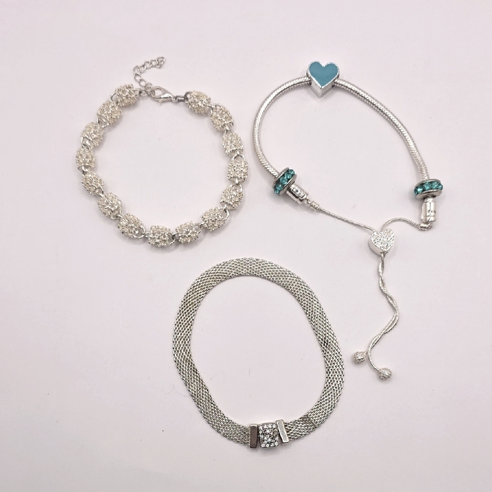Assorted Style Silvertone Bracelet Lot